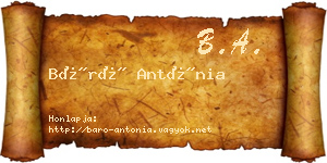 Báró Antónia névjegykártya